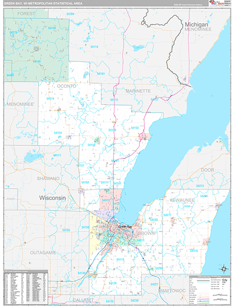 Green Bay Metro Area Wall Map
